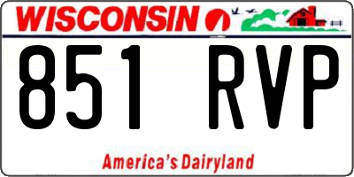 WI license plate 851RVP