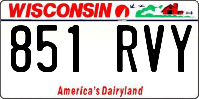 WI license plate 851RVY