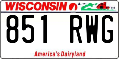 WI license plate 851RWG