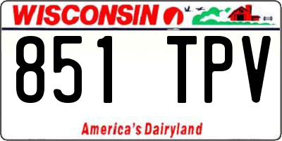 WI license plate 851TPV