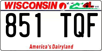 WI license plate 851TQF