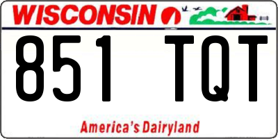 WI license plate 851TQT