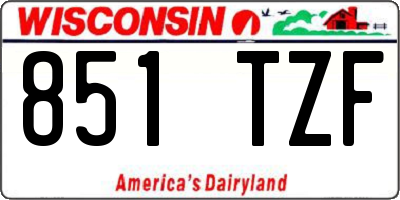 WI license plate 851TZF