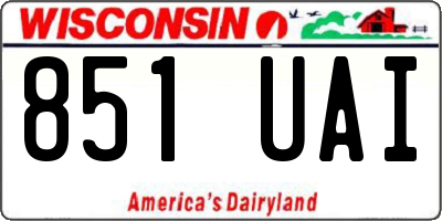 WI license plate 851UAI