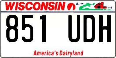 WI license plate 851UDH