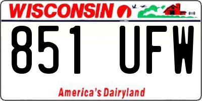 WI license plate 851UFW