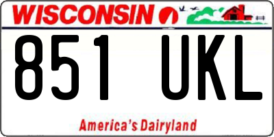 WI license plate 851UKL