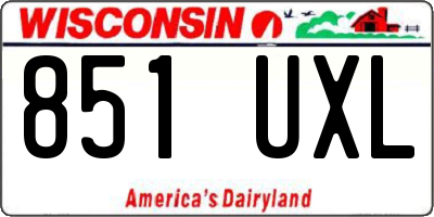 WI license plate 851UXL
