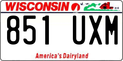 WI license plate 851UXM