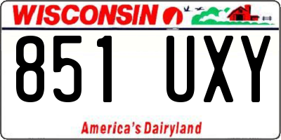 WI license plate 851UXY