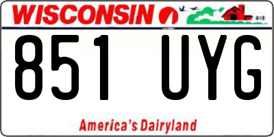 WI license plate 851UYG