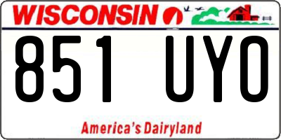 WI license plate 851UYO