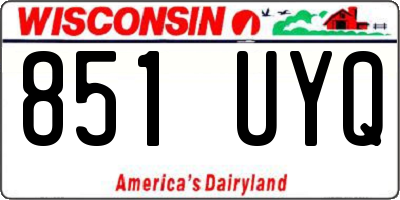 WI license plate 851UYQ