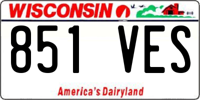 WI license plate 851VES