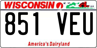 WI license plate 851VEU