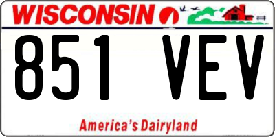 WI license plate 851VEV