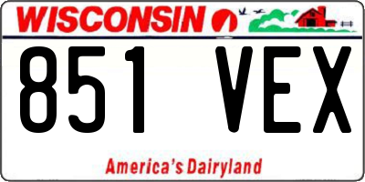 WI license plate 851VEX