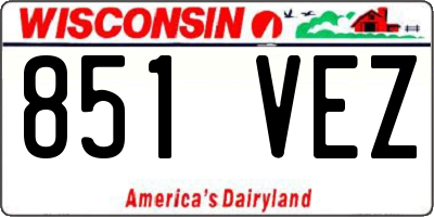 WI license plate 851VEZ