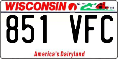 WI license plate 851VFC