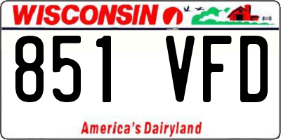 WI license plate 851VFD