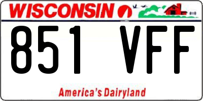 WI license plate 851VFF