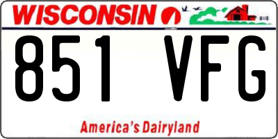 WI license plate 851VFG