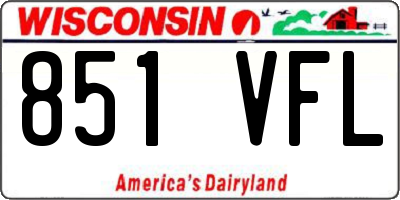 WI license plate 851VFL