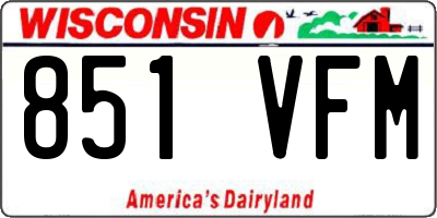 WI license plate 851VFM