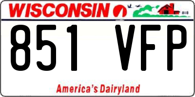 WI license plate 851VFP