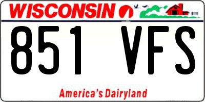 WI license plate 851VFS