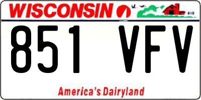 WI license plate 851VFV