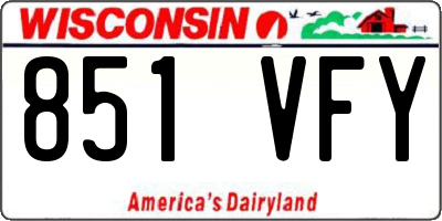 WI license plate 851VFY