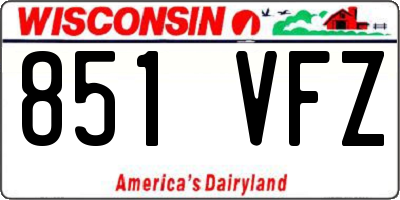 WI license plate 851VFZ