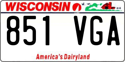 WI license plate 851VGA