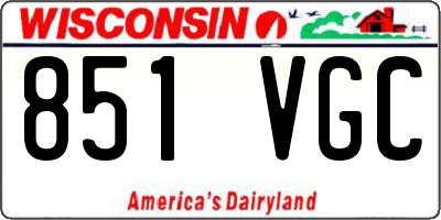 WI license plate 851VGC