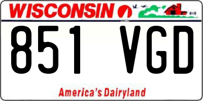 WI license plate 851VGD