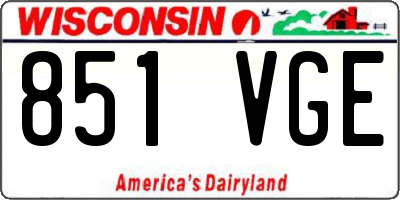 WI license plate 851VGE