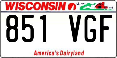 WI license plate 851VGF