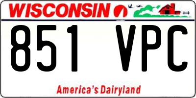 WI license plate 851VPC
