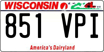 WI license plate 851VPI