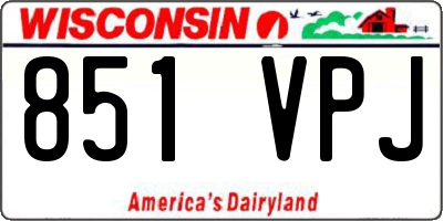 WI license plate 851VPJ