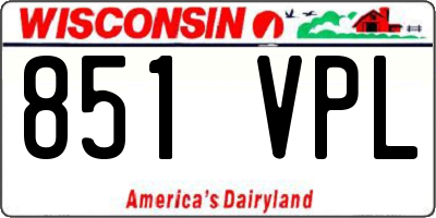 WI license plate 851VPL