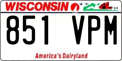 WI license plate 851VPM