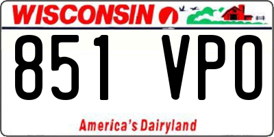 WI license plate 851VPO