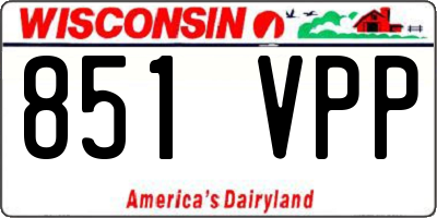 WI license plate 851VPP
