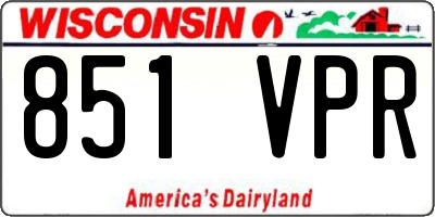 WI license plate 851VPR