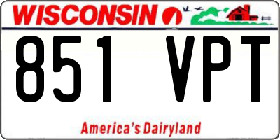 WI license plate 851VPT