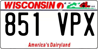 WI license plate 851VPX