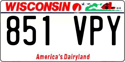 WI license plate 851VPY