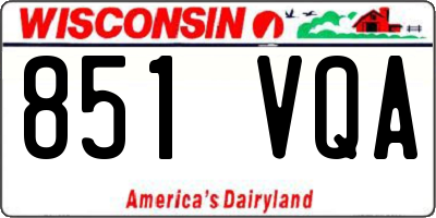 WI license plate 851VQA